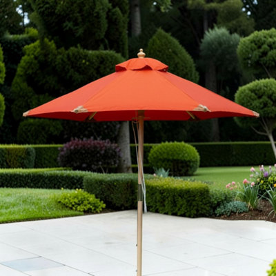 Garden Market Place The Garden Marketplace 2M Premium Hardwood Garden Parasol Umbrella Terracotta from B&Q