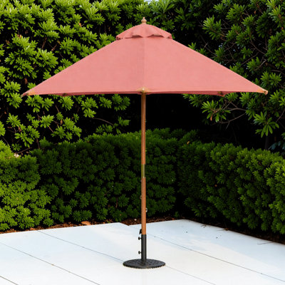 Garden Market Place The Garden Marketplace Premium 3M Hardwood Garden Parasol Umbrella Terracotta from B&Q
