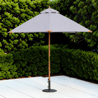 Garden Market Place The Garden Marketplace Premium 3M Hardwood Garden Parasol Umbrella Light Grey from B&Q