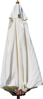 Garden Market Place Large Hardwood Garden Parasol Umbrella3.5M Wide(Cream) from B&Q
