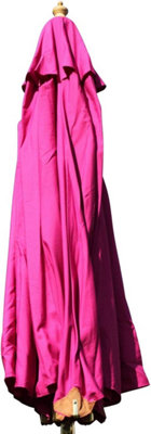 Large Hardwood Garden Parasol Umbrella-3.5M Wide-Pink from B&Q