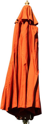 Large Hardwood Garden Parasol Umbrella-3.5M Wide-Terracotta from B&Q