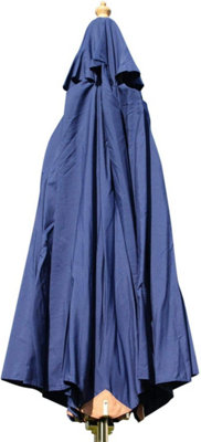 Large Hardwood Garden Parasol Umbrella-3.5M Wide- Navy Blue from B&Q