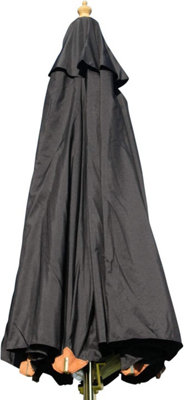 Large Hardwood Garden Parasol Umbrella3.5M Wide(Black) from B&Q