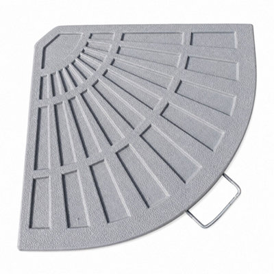 B&Q - The  Parasol Base 14Kg Resin Fibre Glass Grey Cantilever Umbrella Stand With Handle Fits Parasols Up To 3M