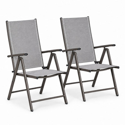 Garden Market Place The Garden Marketplace Henley Garden Chairs Set Of 2 With 7 Position Reclining Folding Steel Frame And Weatherproof Textoline from B&Q