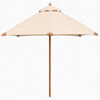 Garden Market Place The Garden Marketplace Hardwood Garden Parasol 3.5M With Pulley LiftPolyester CanopyWind Vent And Reinforced Frame Cream from B&Q