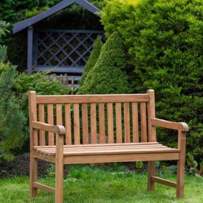 Garden Market Place The Garden Marketplace Solid Teak 2 Seater Garden BenchHeavy Duty Hardwood Outdoor Seating from B&Q