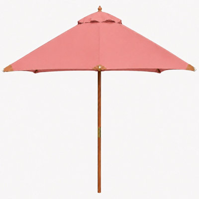 Garden Market Place The Garden Marketplace Hardwood Garden Parasol 3.5M With Pulley LiftPolyester CanopyWind Vent And Reinforced Frame Terracotta from B&Q