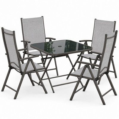 Garden Market Place The Garden Marketplace Henley 2 Seater Garden Furniture Set With Reclining Folding Chairs And Rectangular Glass Table from B&Q
