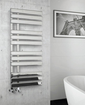 Kartell Oregon Designer Chrome Straight 500 X 1200mm Heated Towel Rail Warmer Radiator from B&Q