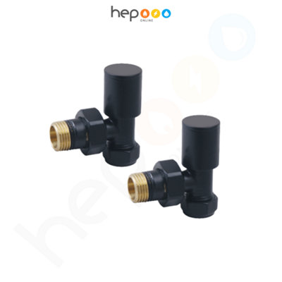 hep Online Round Angled Manual Radiator Valve 15mmBlack (Angled) from B&Q