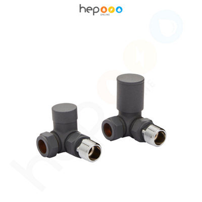 hep Online Radiators Manual Corner Radiator Valves 15mm -Corner Valve Anthracite from B&Q