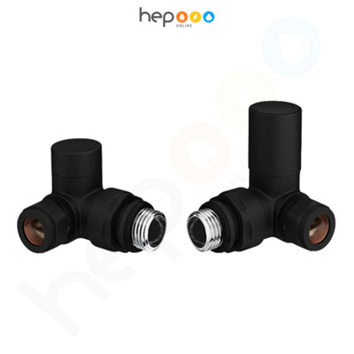B&Q -  Radiators Manual Corner Radiator Valves 15mm -Corner Valve Black