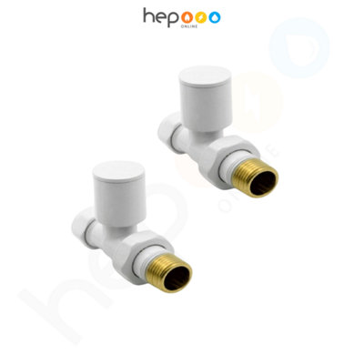 hep Online Round Straight Manual Radiator Valve 15mmWhite (Straight) from B&Q