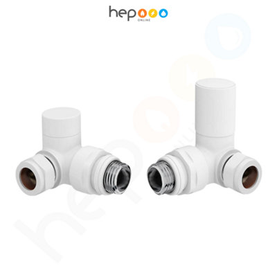 hep Online Radiators Manual Corner Radiator Valves 15mm -Corner Valve White from B&Q