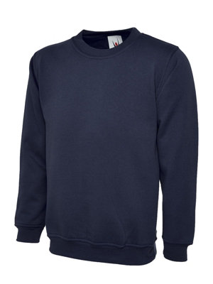 Uneek - Unisex Premium Sweatshirt/Jumper - 50% Polyester 50% Cotton - Navy - Size Xs