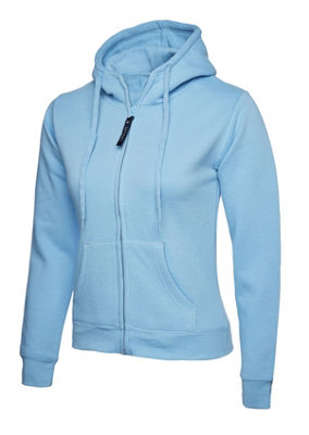 UneekWomen's/ladies Classic Full Zip Hooded Sweatshirt/jumper50% Polyester 50% CottonSkySize L from B&Q