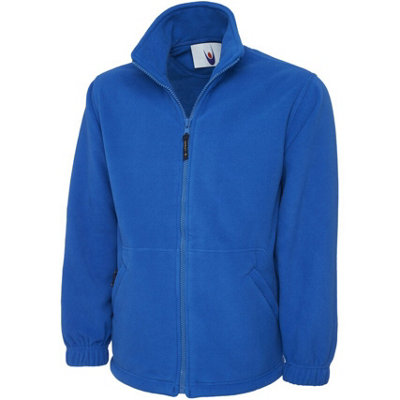 Uneek - Unisex Classic Full Zip Micro Fleece Jacket - Half Moon Yoke - Royal - Size 3XL