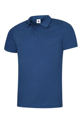 Uneek - Unisex Ultra Cool Poloshirt - 100% Polyester Textured Breathable Fabric With Wic - Royal - Small