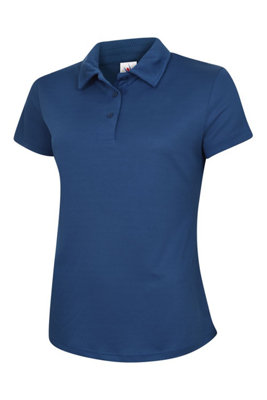 Uneek - Unisex Ultra Cool Poloshirt - 100% Polyester Textured Breathable Fabric With Wic - Royal - Large