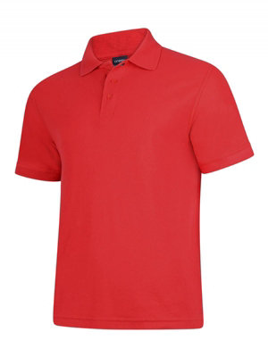 Uneek - Unisex Deluxe Poloshirt - 50% Polyester 50% Cotton - Size M Red