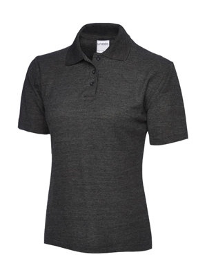 Uneek - Unisex Ultra Cotton Poloshirt - 100% Ring Spun Combed Cotton - Charcoal - Size Xl