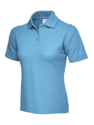 Uneek - Unisex Ultra Cotton Poloshirt - 100% Ring Spun Combed Cotton - Sky - Size 3