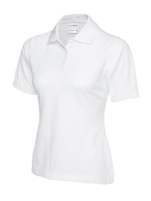 Uneek White - Unisex Ultra Cotton Poloshirt - 100% Ring Spun Combed Cotton - Large