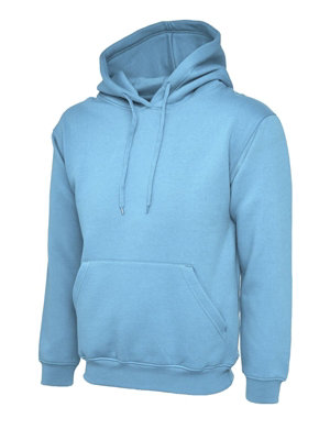 Uneek - Women's/Ladies Deluxe Hooded Sweatshirt/Jumper - 50% Polyester 50% Cotton - Sky - Medium