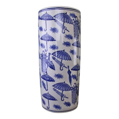 B&Q -  Umbrella StandVintage Blue & White Umbrella Design
