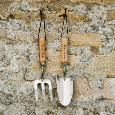 Kent & Stowe Garden Life Hand Fork And Trowel SetLightweight Stainless Steel With Ash Handles from B&Q