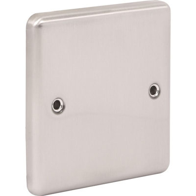 UEP Windsor 1G Blanking Plate Brushed Steel from B&Q