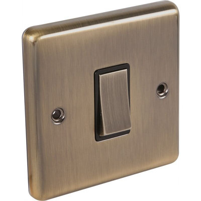 UEP Windsor 1G 2Way Switch Antique Brass from B&Q