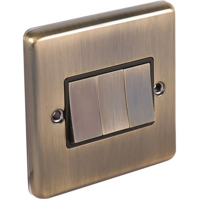 Windsor 3G 2Way Switch Antique Brass from B&Q