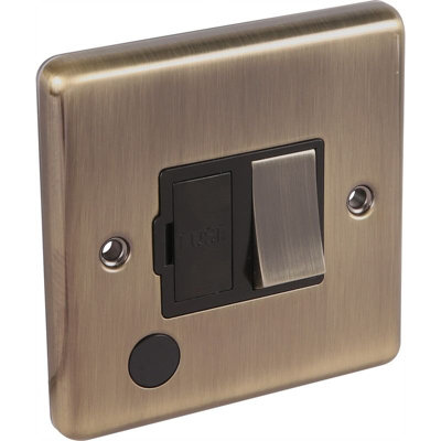 UEP Windsor 13Amp Switch Fused Spur Antique Brass from B&Q