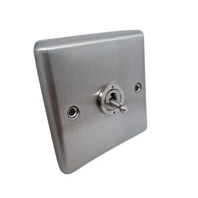 UEP Windsor 1G 20 Amp Toggle Brushed Steel from B&Q