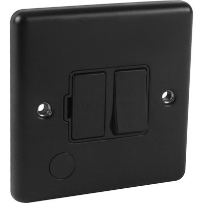 UEP Windsor 13Amp Switched Fuse Spur Matt Black from B&Q