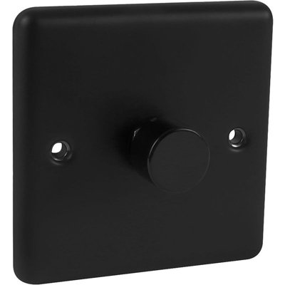 UEP Windsor 1G Push Intelligent Led 150W 2Way Dimmer Matt Black from B&Q