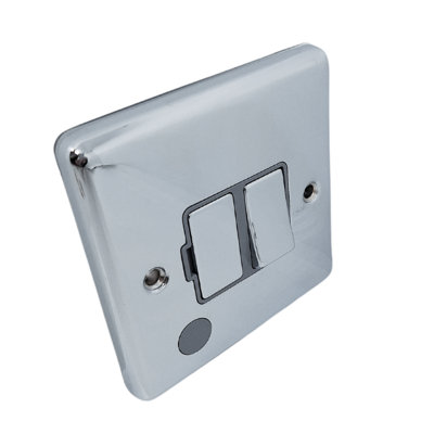 UEP Windsor 13Amp Switched Fused Spur Polished Chrome Grey Trim from B&Q