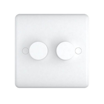 UEP Studio 2G 2Way 400W Dimmer Switch White Plastic from B&Q