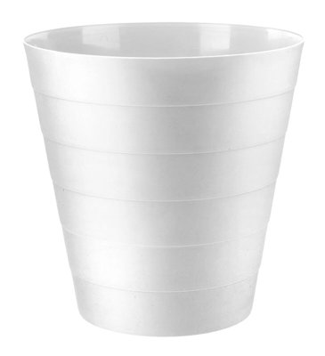 6L Plastic Bin Waste Paper Rubbish Basket Dustbin Kitchen Office Bathroom RoundWhite from B&Q