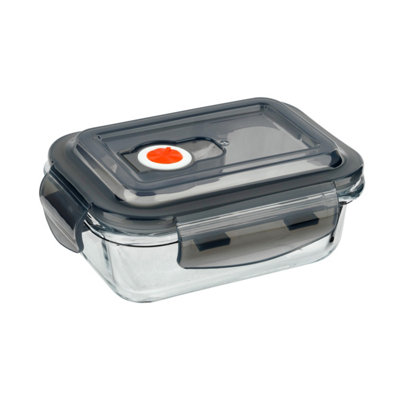 Glass Food Storage Container With Vented Lid 380Ml Small Clip Lock Oven Safe from B&Q