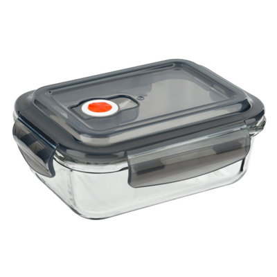 Glass Food Storage Container With Vented Lid 620Ml Medium Clip Lock Oven Safe from B&Q
