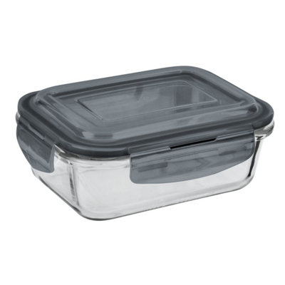 Glass Food Storage Container Clip Lock Lid 1100Ml Large Oven Dishwasher Safe from B&Q