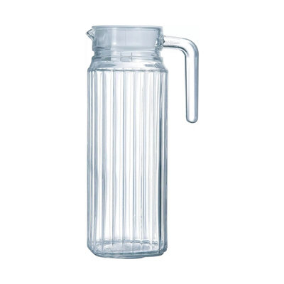 1L Clear Glass Fridge Jug Durable Glass Juice Beverage Water Pitcher With Lid from B&Q