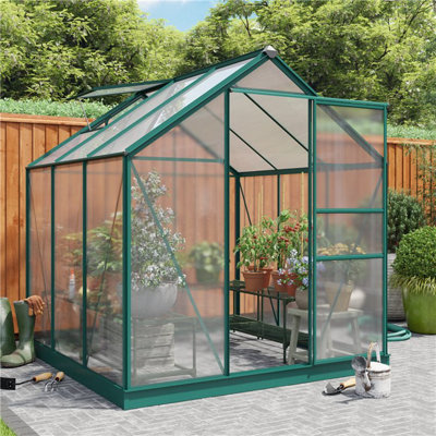 Billyoh Rosette Hobby Aluminium Polycarbonate Greenhouse6X6 Green from B&Q