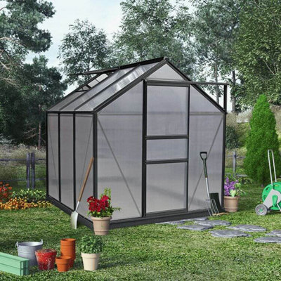 Billyoh Rosette Hobby Aluminium Polycarbonate Greenhouse6X6 Grey from B&Q