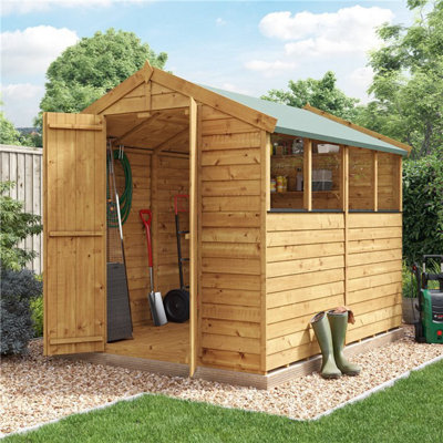 Billyoh Keeper Overlap Apex Wooden Shed - Pressure Treated - 8X6 - Windowed