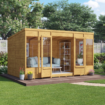 Billyoh Bella Tongue And Groove Pent Summerhouse - 12X8-27257 